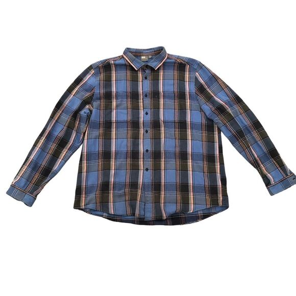 ASOS Other - Flannel Blue Multicolor Plaid Thick Heavyweight Long Sleeve 100% Cotton XXL